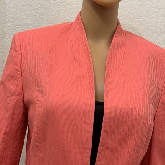 Jones Wear Size 10 Tangerine Snap Waist Rolled Sleeve Woman’s Casual Work Jacket - Picture 4 of 7